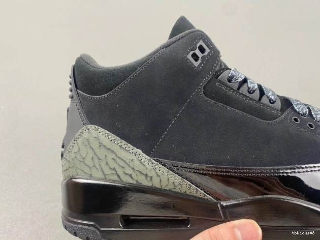Rep TBkick CK9246-168 Jordan Air 3 Black Retro Cat 0803